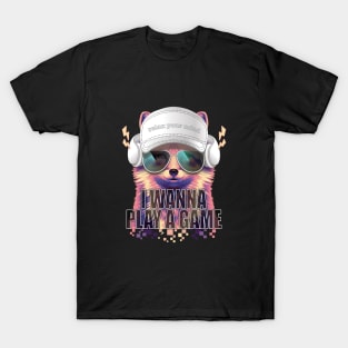 I wanna play a game fox sunglasses white cap & headphone T-Shirt